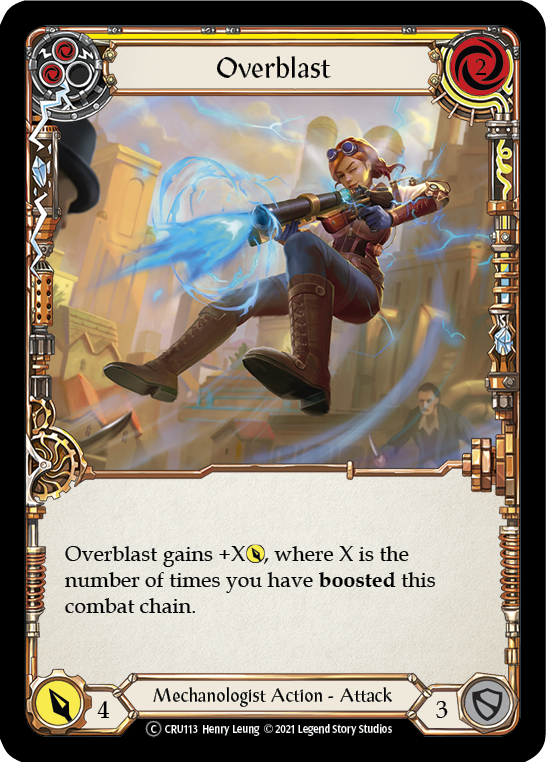 Overblast (Yellow) [U-CRU113] (Crucible of War Unlimited)  Unlimited Rainbow Foil | Kessel Run Games Inc. 