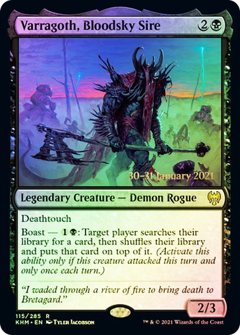 Varragoth, Bloodsky Sire [Kaldheim Prerelease Promos] | Kessel Run Games Inc. 