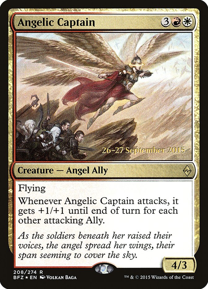 Angelic Captain [Battle for Zendikar Prerelease Promos] | Kessel Run Games Inc. 