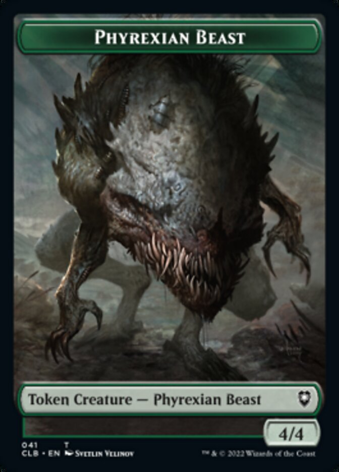 Phyrexian Beast // Wurm Double-Sided Token [Commander Legends: Battle for Baldur's Gate Tokens] | Kessel Run Games Inc. 