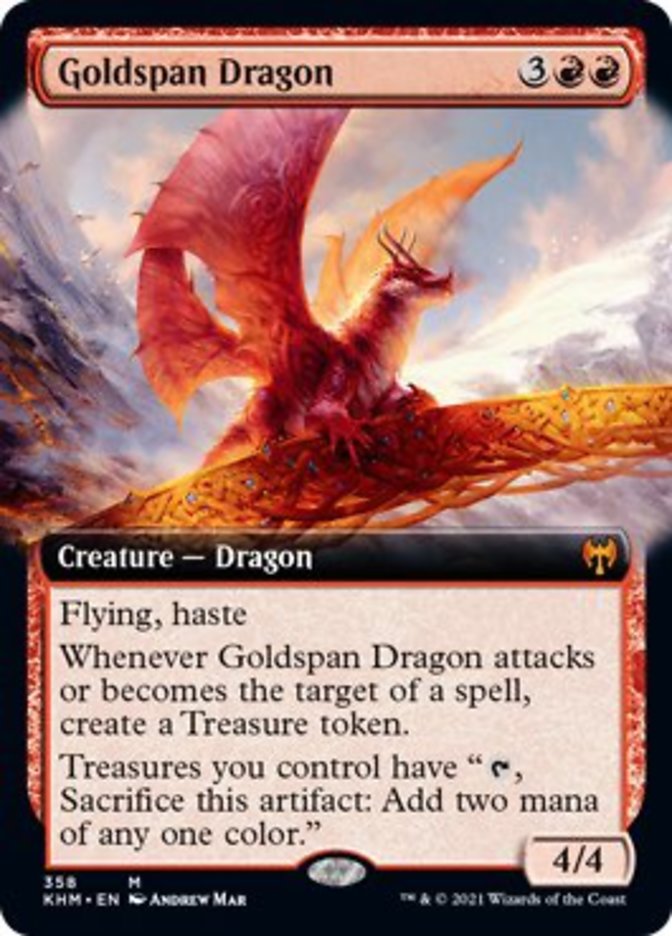 Goldspan Dragon (Extended Art) [Kaldheim] | Kessel Run Games Inc. 