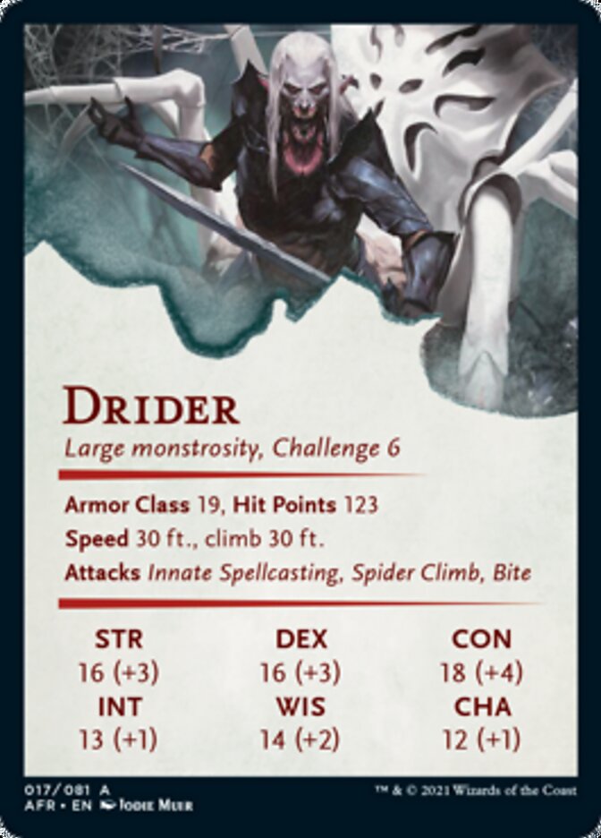 Drider Art Card [Dungeons & Dragons: Adventures in the Forgotten Realms Art Series] | Kessel Run Games Inc. 