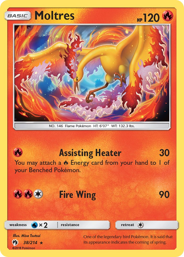Moltres (38/214) (Let's Play, Eevee) Cracked Ice Holo) (Theme Deck Exclusive) [Sun & Moon: Lost Thunder] | Kessel Run Games Inc. 