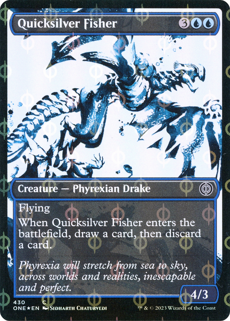 Quicksilver Fisher (Showcase Ichor Step-and-Compleat Foil) [Phyrexia: All Will Be One] | Kessel Run Games Inc. 
