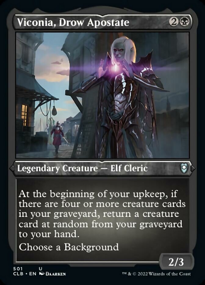 Viconia, Drow Apostate (Foil Etched) [Commander Legends: Battle for Baldur's Gate] | Kessel Run Games Inc. 