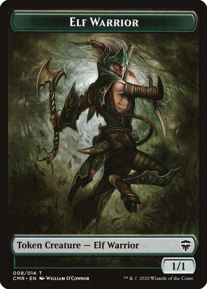 Elf Warrior // Rock Double-Sided Token [Commander Legends Tokens] | Kessel Run Games Inc. 