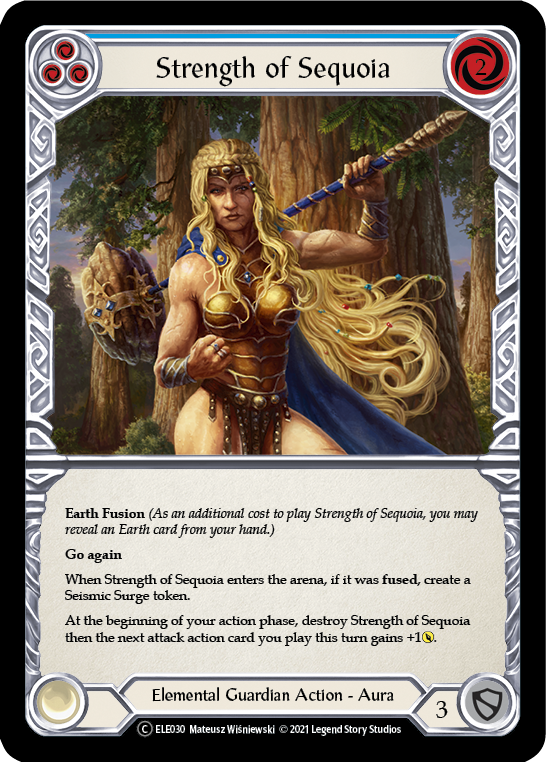 Strength of Sequoia (Blue) [U-ELE030] (Tales of Aria Unlimited)  Unlimited Normal | Kessel Run Games Inc. 
