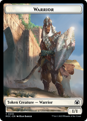 Warrior // Elspeth, Sun's Champion Emblem Double-Sided Token [March of the Machine Commander Tokens] | Kessel Run Games Inc. 