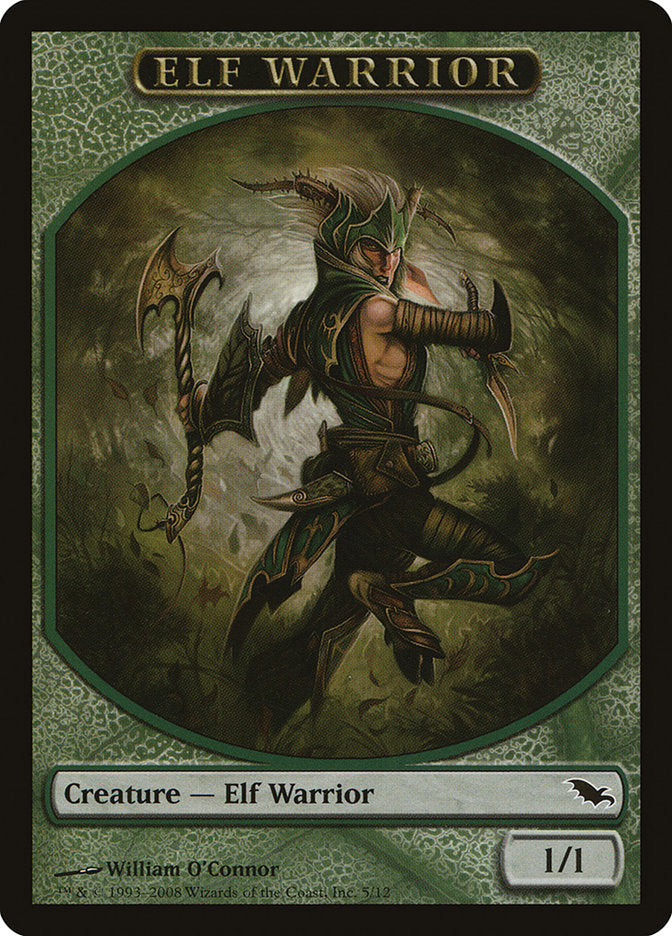 Elf Warrior Token (5/12) [Shadowmoor Tokens] | Kessel Run Games Inc. 