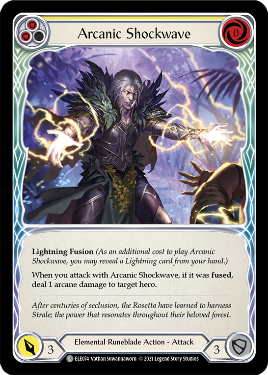 Arcanic Shockwave (Yellow) [ELE074] (Tales of Aria)  1st Edition Rainbow Foil | Kessel Run Games Inc. 