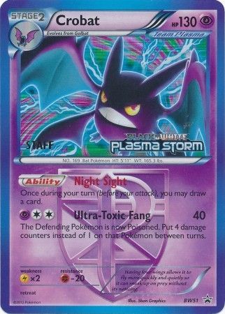 Crobat Team Plasma (BW51) (Staff Prerelease Promo) [Black & White: Black Star Promos] | Kessel Run Games Inc. 