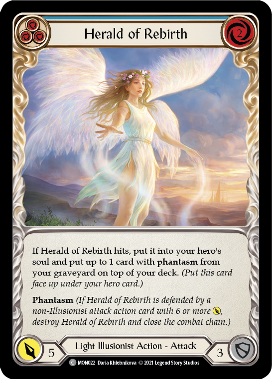 Herald of Rebirth (Blue) [MON022] (Monarch)  1st Edition Normal | Kessel Run Games Inc. 