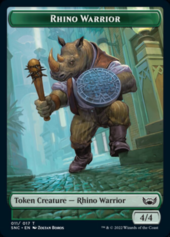 Ogre Warrior // Rhino Warrior Double-Sided Token [Streets of New Capenna Tokens] | Kessel Run Games Inc. 