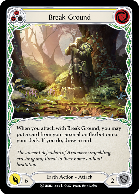 Break Ground (Yellow) [U-ELE132] (Tales of Aria Unlimited)  Unlimited Rainbow Foil | Kessel Run Games Inc. 