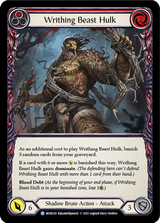 Writhing Beast Hulk (Red) [MON129] (Monarch)  1st Edition Normal | Kessel Run Games Inc. 