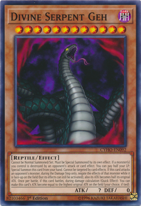 Divine Serpent Geh [CYHO-EN092] Common | Kessel Run Games Inc. 
