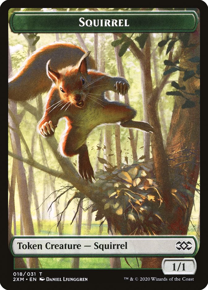 Demon // Squirrel Double-Sided Token [Double Masters Tokens] | Kessel Run Games Inc. 