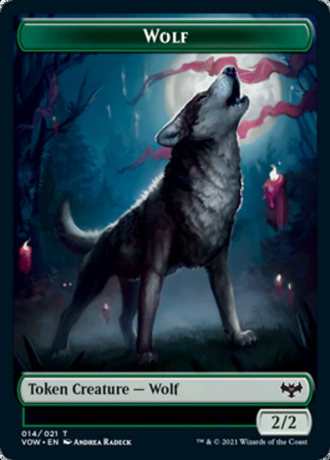 Human (001) // Wolf (014) Double-Sided Token [Innistrad: Crimson Vow Tokens] | Kessel Run Games Inc. 