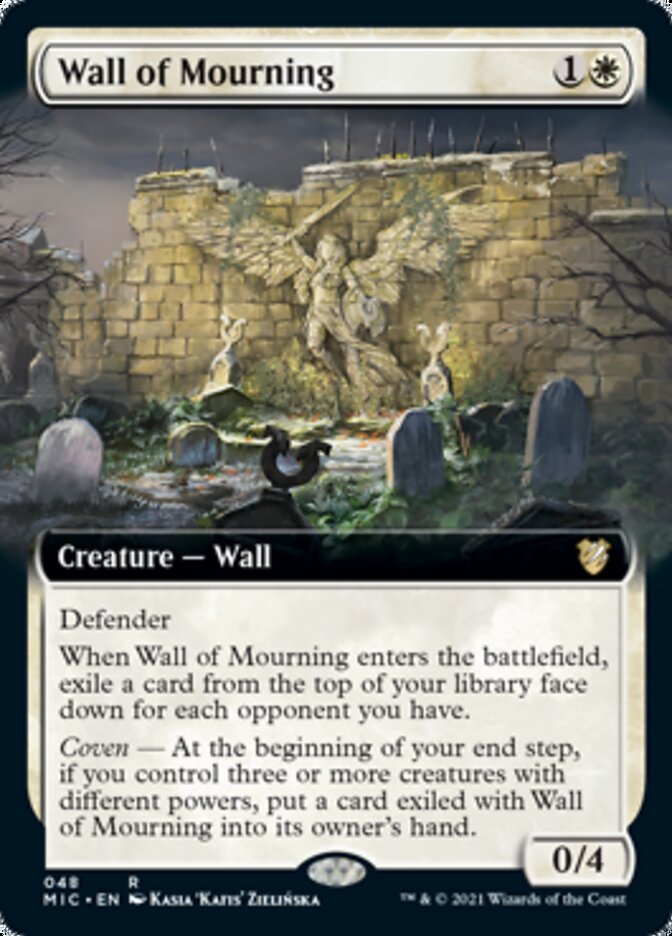 Wall of Mourning (Extended Art) [Innistrad: Midnight Hunt Commander] | Kessel Run Games Inc. 