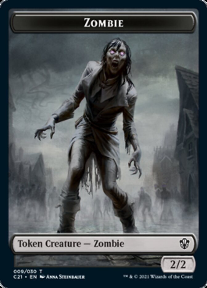 Zombie // Spirit Double-Sided Token [Commander 2021 Tokens] | Kessel Run Games Inc. 