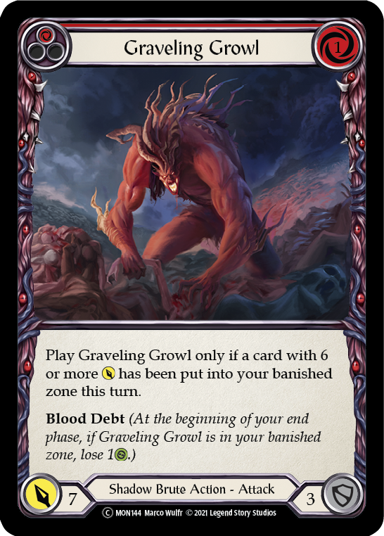 Graveling Growl (Red) [U-MON144-RF] (Monarch Unlimited)  Unlimited Rainbow Foil | Kessel Run Games Inc. 