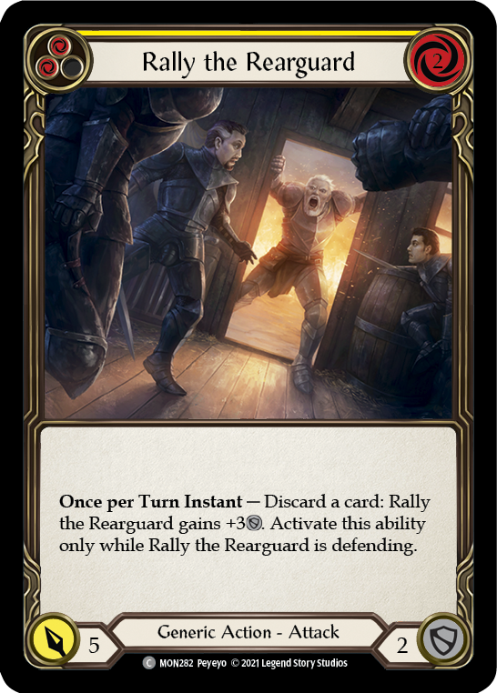 Rally the Rearguard (Yellow) [MON282-RF] (Monarch)  1st Edition Rainbow Foil | Kessel Run Games Inc. 