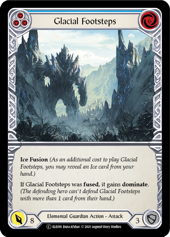 Glacial Footsteps (Blue) [U-ELE018] (Tales of Aria Unlimited)  Unlimited Rainbow Foil | Kessel Run Games Inc. 