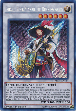 Virgil, Rock Star of the Burning Abyss [MP15-EN187] Secret Rare | Kessel Run Games Inc. 