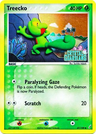 Treecko (67/100) (Stamped) [EX: Crystal Guardians] | Kessel Run Games Inc. 