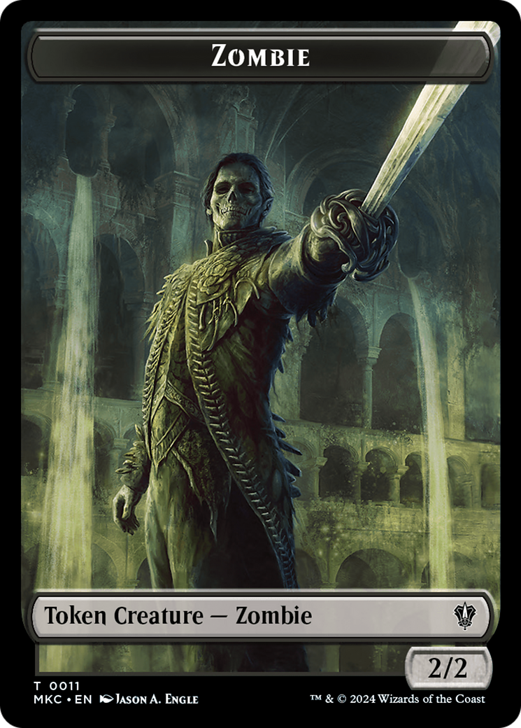 Vizier of Many Faces // Zombie Double-Sided Token [Murders at Karlov Manor Commander Tokens] | Kessel Run Games Inc. 