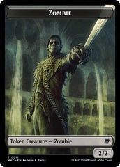 Copy // Zombie Double-Sided Token [Murders at Karlov Manor Commander Tokens] | Kessel Run Games Inc. 