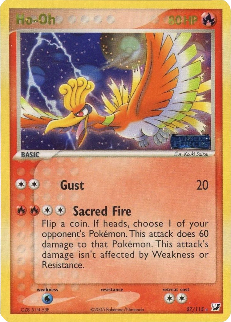 Ho-Oh (27/115) (Stamped) [EX: Unseen Forces] | Kessel Run Games Inc. 