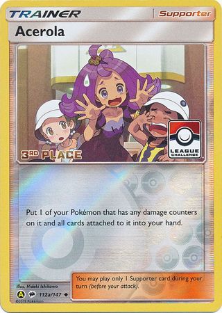 Acerola (112a/147) (League Promo 3rd Place) [Sun & Moon: Burning Shadows] | Kessel Run Games Inc. 