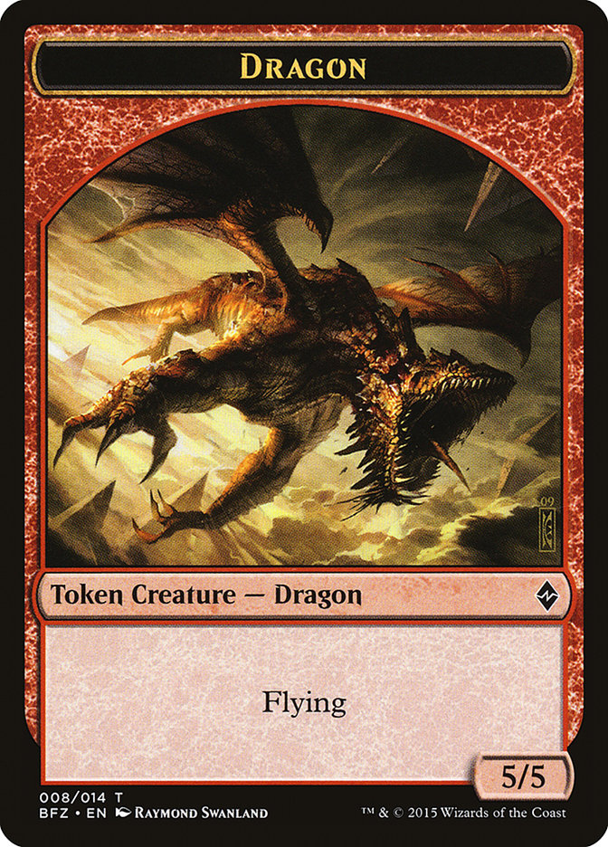 Dragon Token [Battle for Zendikar Tokens] | Kessel Run Games Inc. 