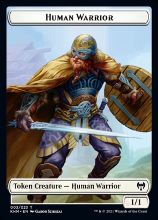 Human Warrior Token [Kaldheim Tokens] | Kessel Run Games Inc. 