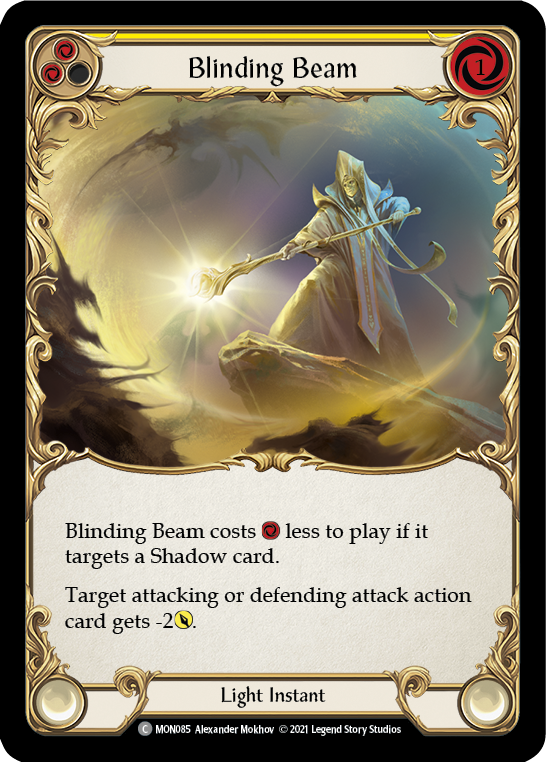 Blinding Beam (Yellow) [MON085-RF] (Monarch)  1st Edition Rainbow Foil | Kessel Run Games Inc. 