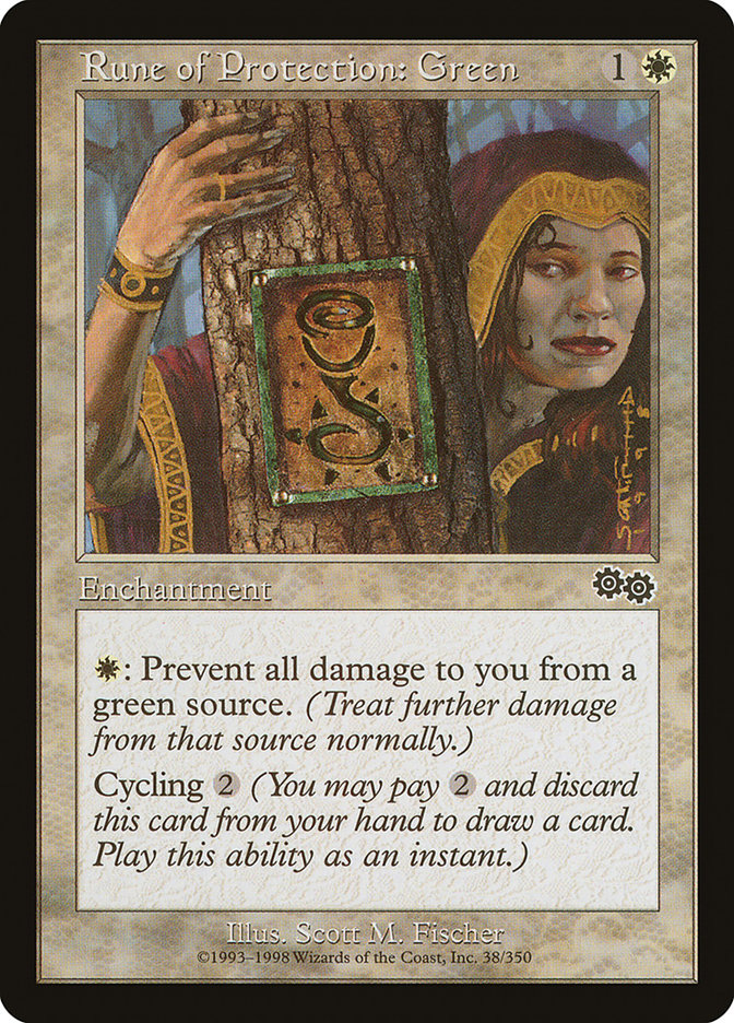 Rune of Protection: Green [Urza's Saga] | Kessel Run Games Inc. 