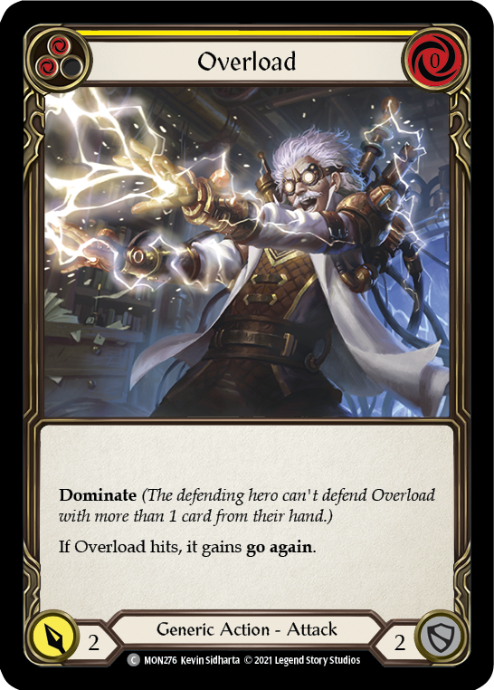 Overload (Yellow) [MON276-RF] (Monarch)  1st Edition Rainbow Foil | Kessel Run Games Inc. 