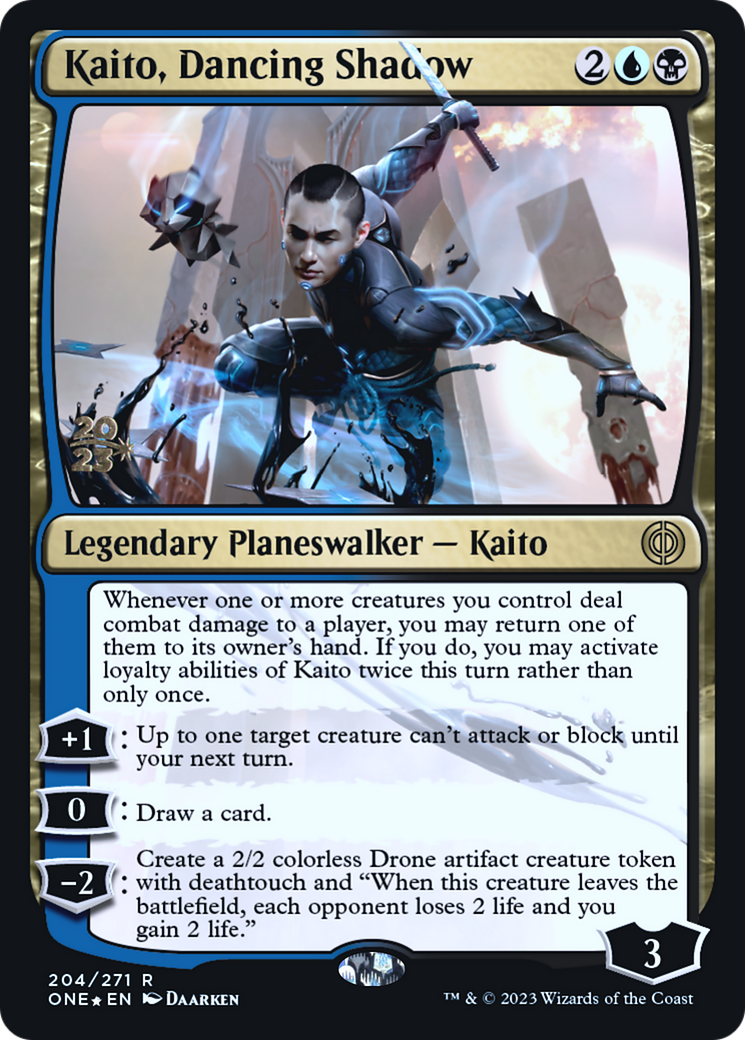 Kaito, Dancing Shadow [Phyrexia: All Will Be One Prerelease Promos] | Kessel Run Games Inc. 