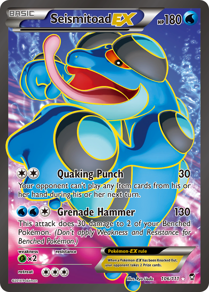 Seismitoad EX (106/111) [XY: Furious Fists] | Kessel Run Games Inc. 