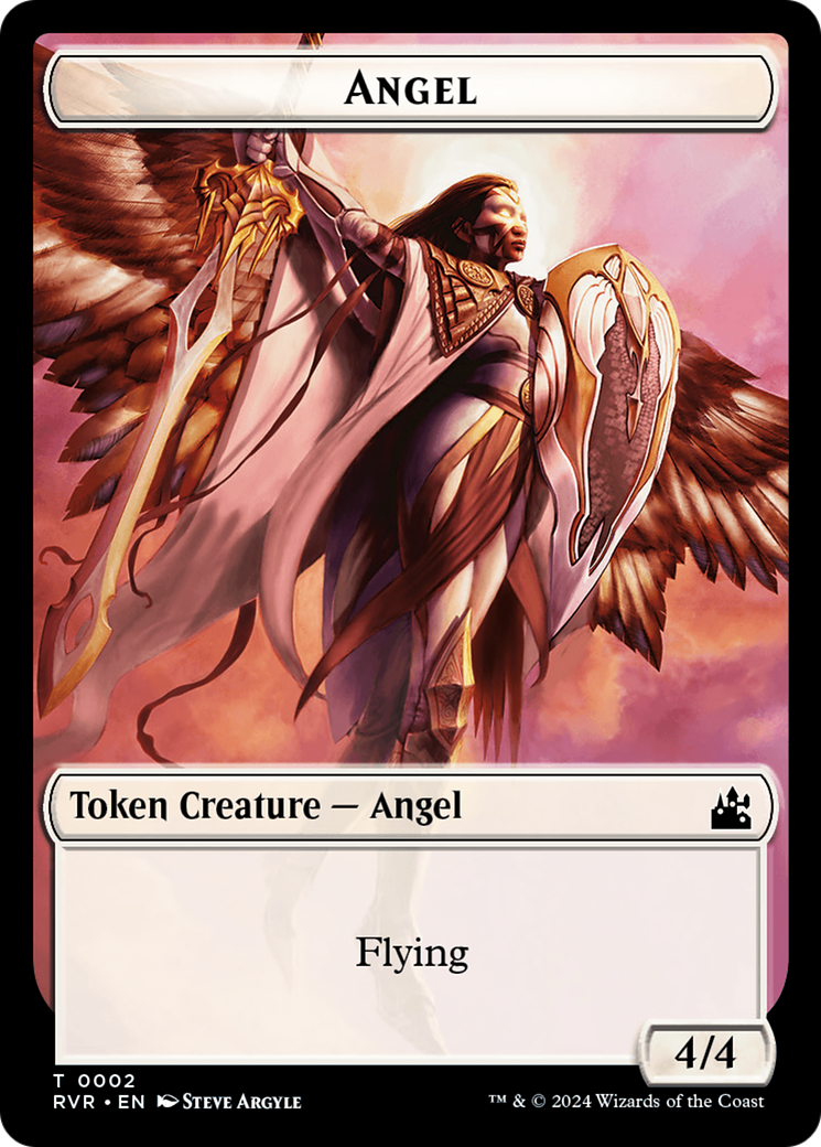 Elf Knight // Angel (0002) Double-Sided Token [Ravnica Remastered Tokens] | Kessel Run Games Inc. 