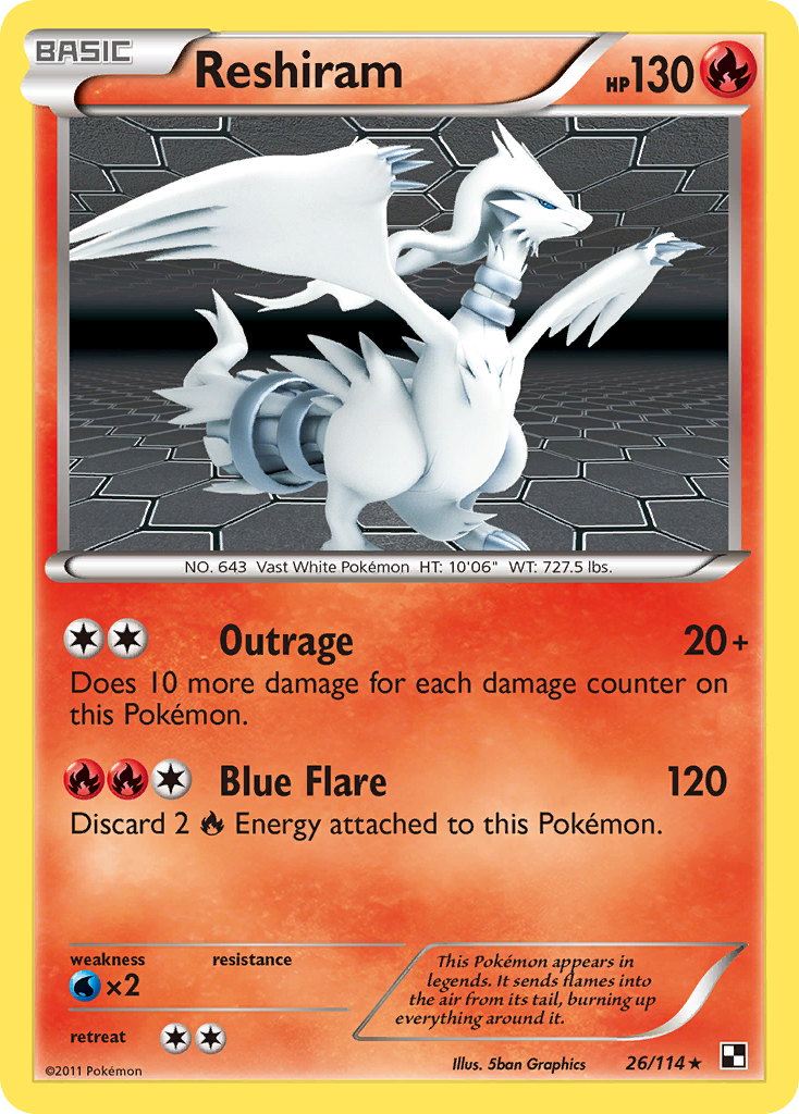 Reshiram (26/114) [Black & White: Base Set] | Kessel Run Games Inc. 