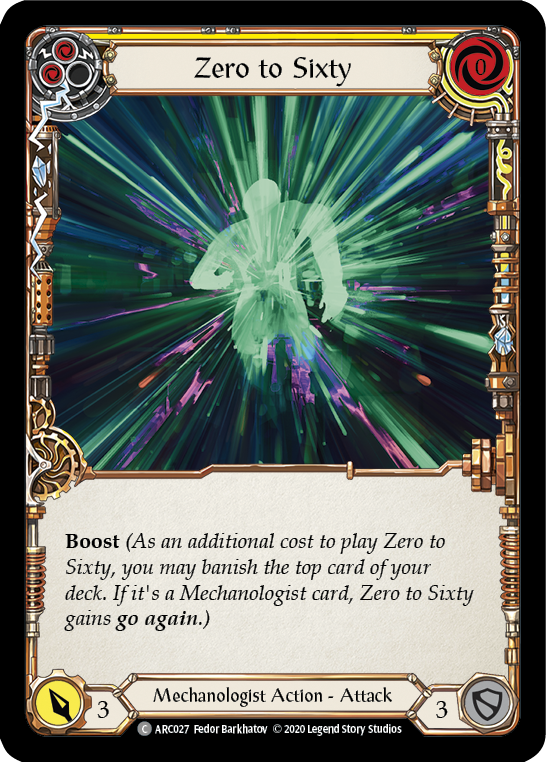 Zero to Sixty (Yellow) [U-ARC027] (Arcane Rising Unlimited)  Unlimited Rainbow Foil | Kessel Run Games Inc. 