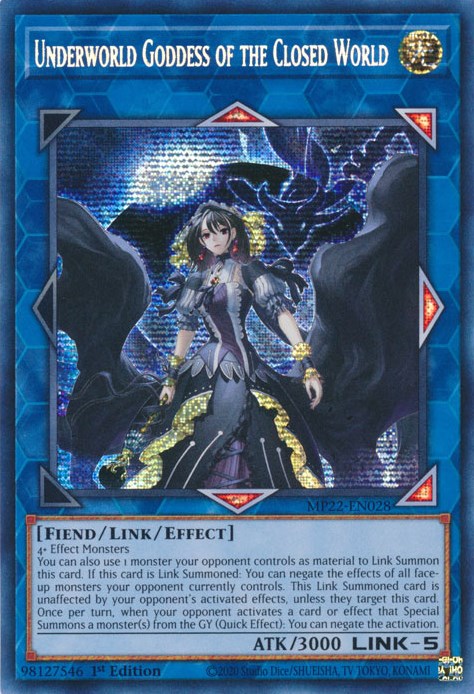 Underworld Goddess of the Closed World [MP22-EN028] Prismatic Secret Rare | Kessel Run Games Inc. 