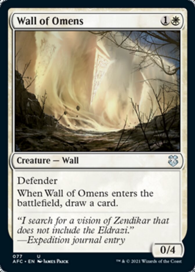 Wall of Omens [Dungeons & Dragons: Adventures in the Forgotten Realms Commander] | Kessel Run Games Inc. 