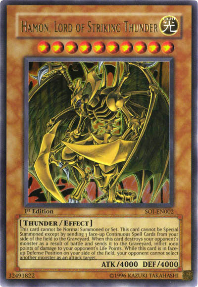 Hamon, Lord of Striking Thunder [SOI-EN002] Ultra Rare | Kessel Run Games Inc. 