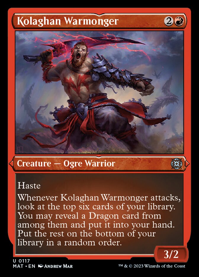 Kolaghan Warmonger (Foil Etched) [March of the Machine: The Aftermath] | Kessel Run Games Inc. 