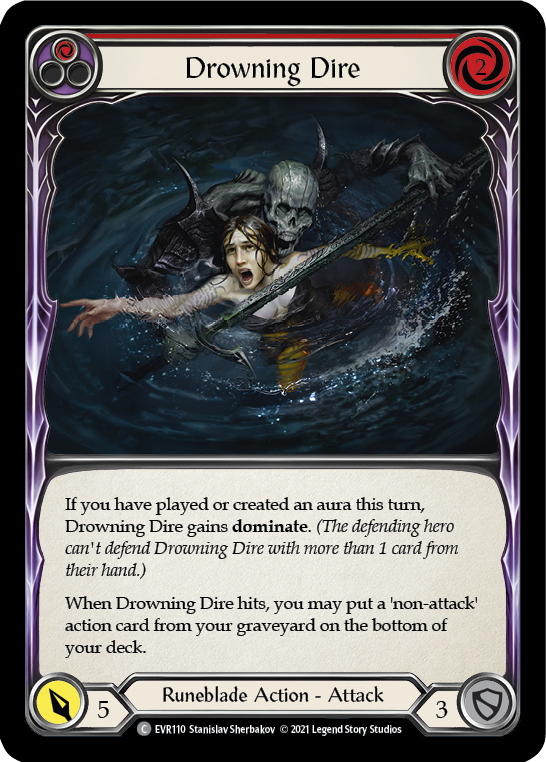 Drowning Dire (Red) [EVR110] (Everfest)  1st Edition Normal | Kessel Run Games Inc. 