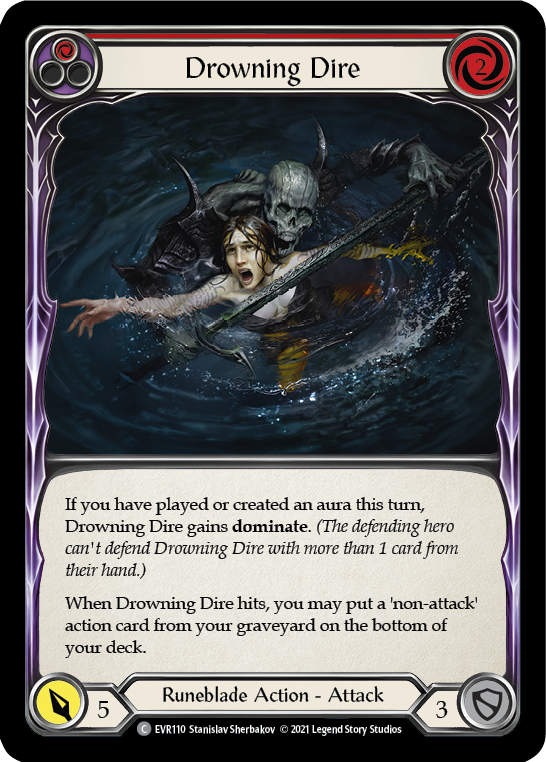 Drowning Dire (Red) [EVR110] (Everfest)  1st Edition Rainbow Foil | Kessel Run Games Inc. 