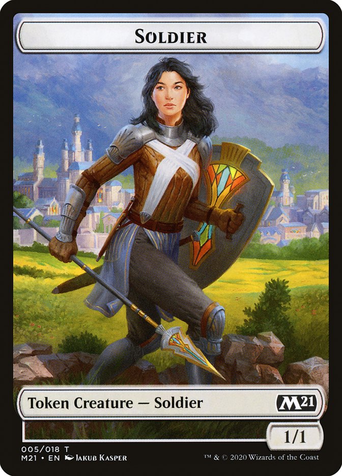 Cat (011) // Soldier Double-Sided Token [Core Set 2021 Tokens] | Kessel Run Games Inc. 